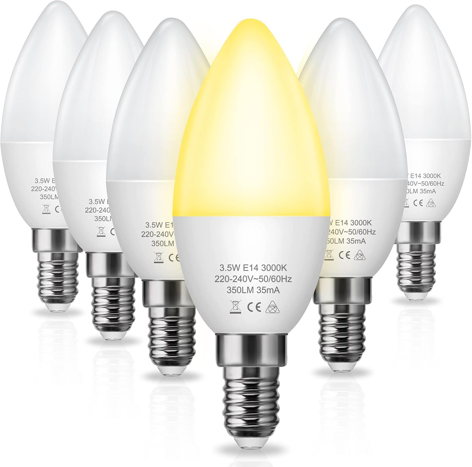 Detalle de Fulighture E14 LED Kerzenbirne Warmweiß 3000K