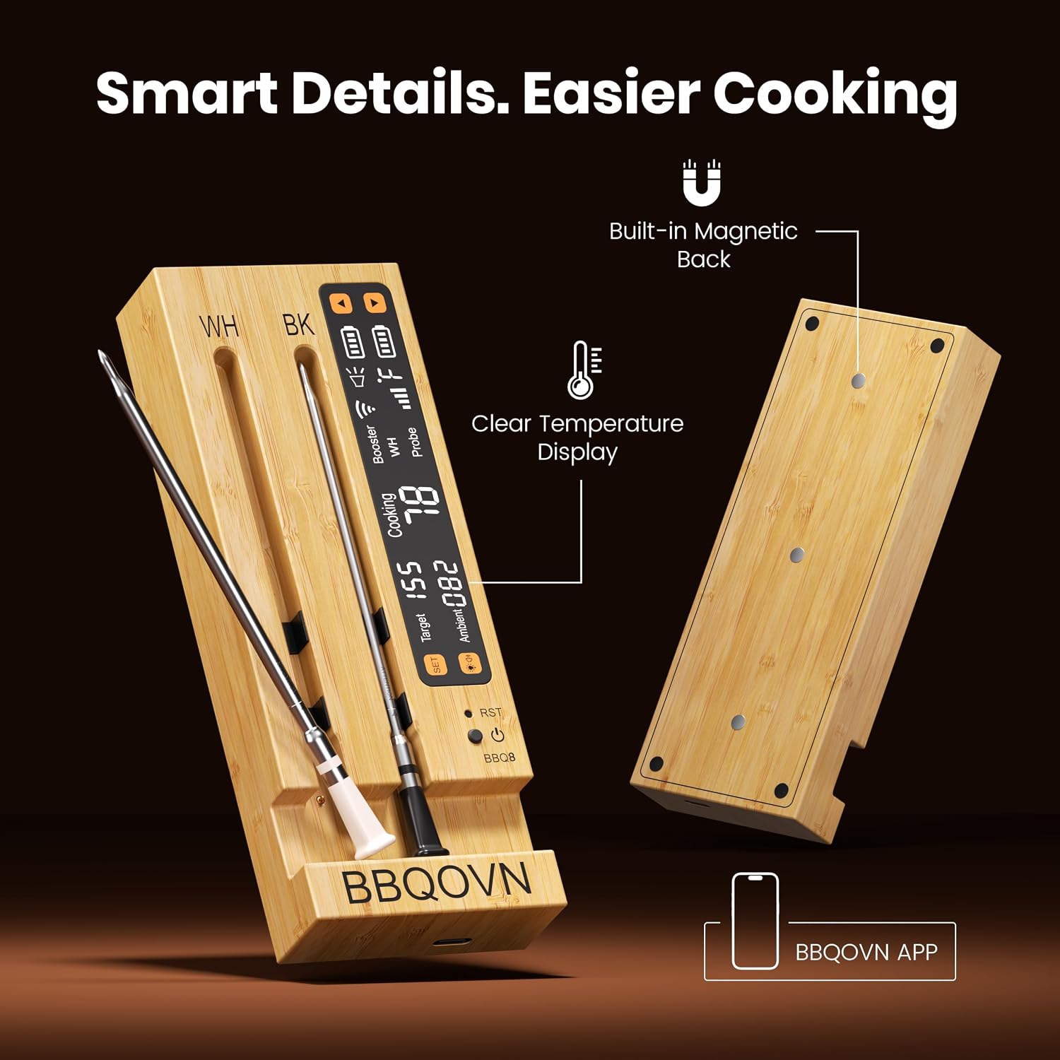 Thumbnail 4 de BBQOVN WiFi Sub-1G Wireless Meat Thermometer with 7 NIST-Certified Sensors