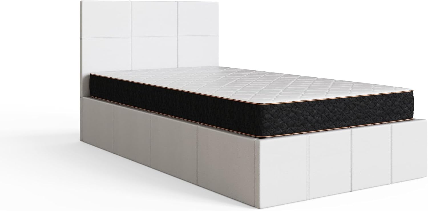 Thumbnail 5 de GFW Classic Leather Upholstered Ottoman Storage Bed (Single, White) with Gas Lift