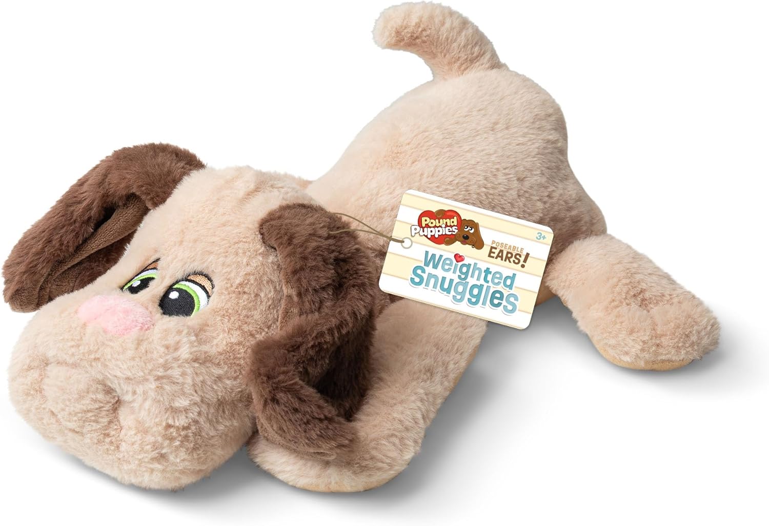 Detalle de Basic Fun Pound Welpen Weighted Snuggles Plüsch – Hellbraun, 3+