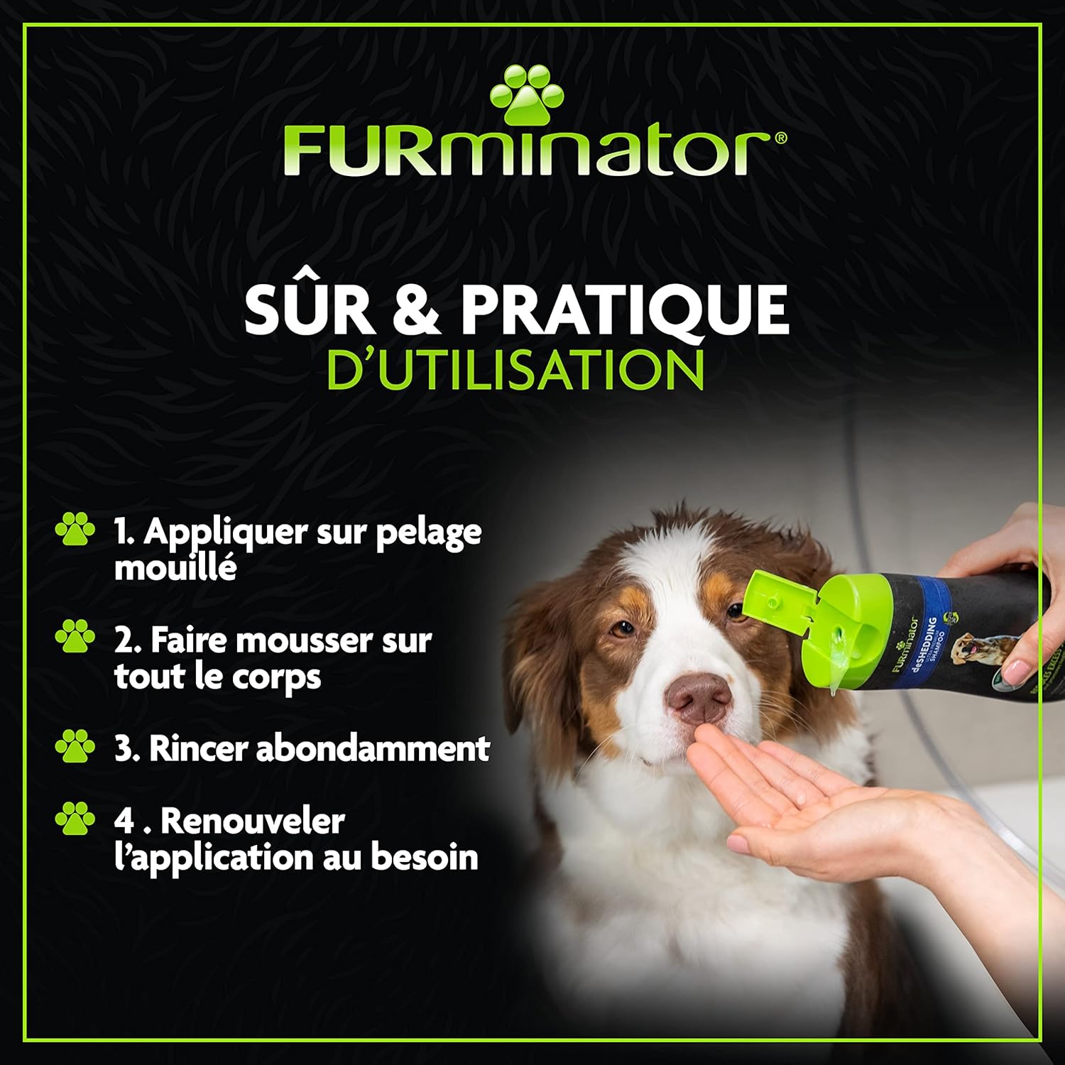 Detalle de FUR Dog deShedding Shampoo 473ml – soin sans sulfates pour tous les types de pelage