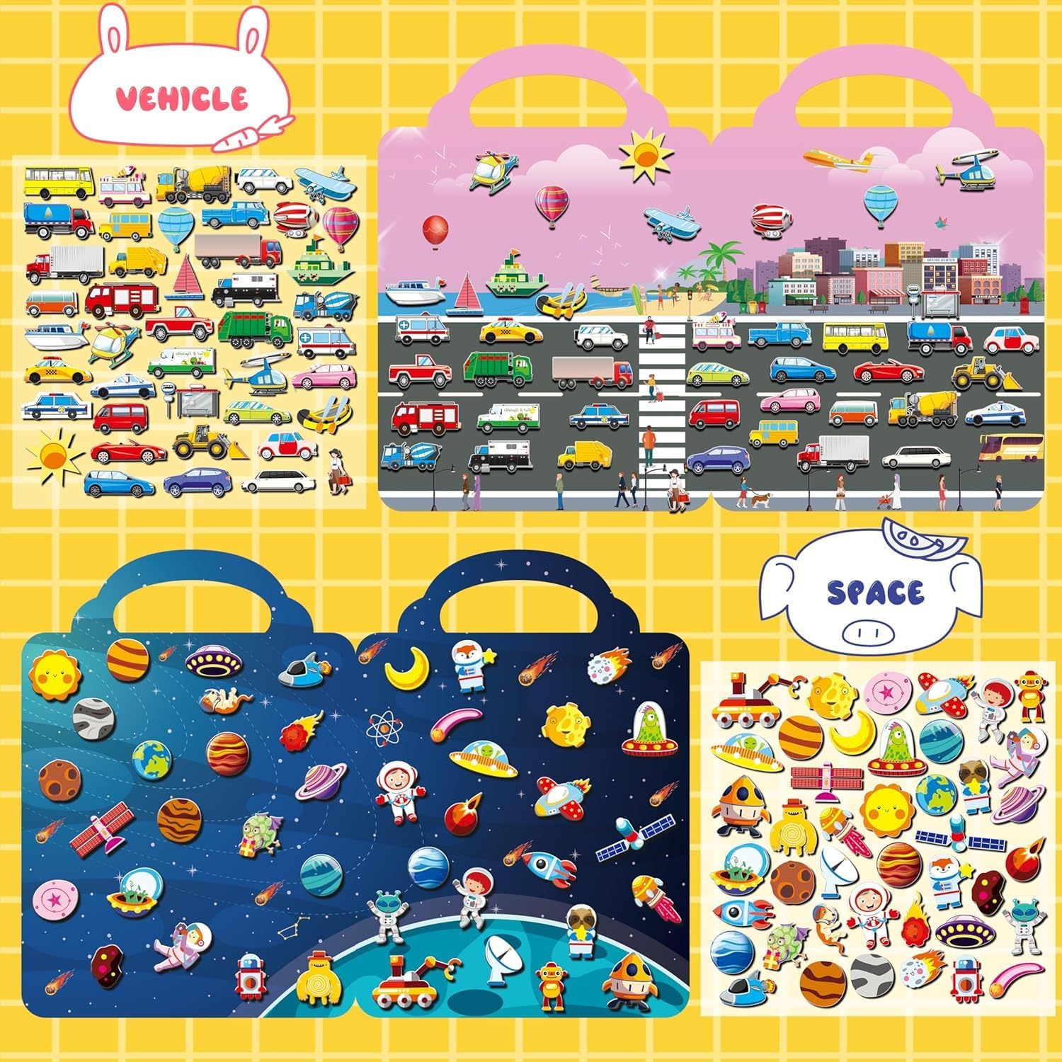 Thumbnail 5 de Kalysky 6 Pack Reusable Sticker Book 300+ stickers