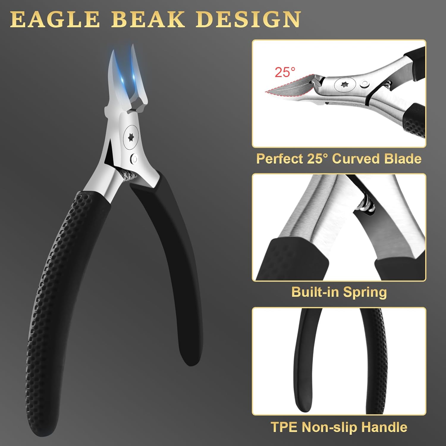 Detalle de HEYMKGO Thick Toenail Clippers for Seniors