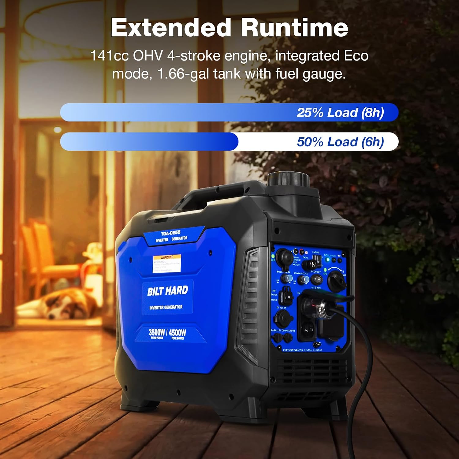 Detalle de BILT HARD Dual-Fuel Generator 4500W