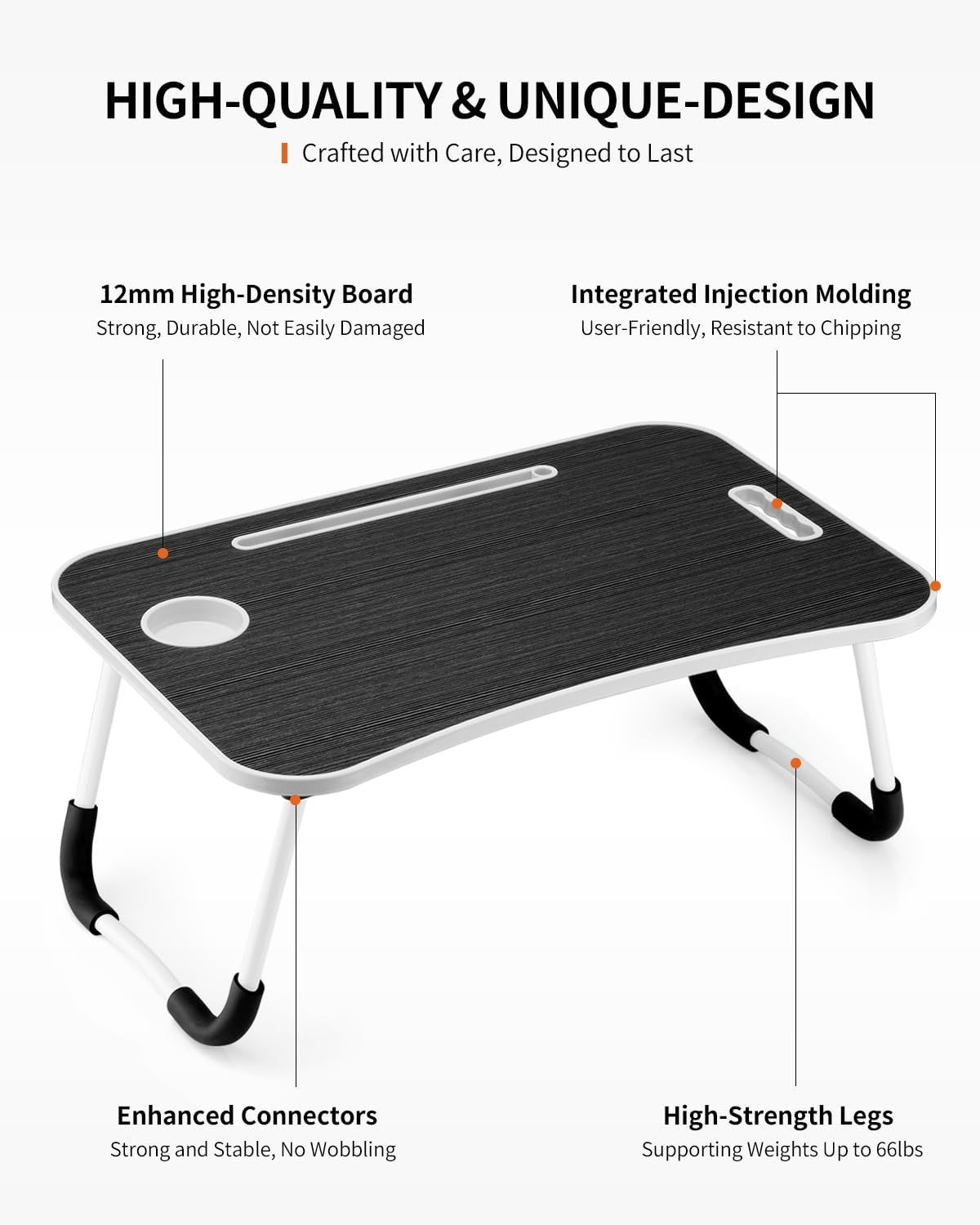 Thumbnail 4 de FISYOD Faltbarer Laptoptisch Schwarz 59,7×39,9 cm
