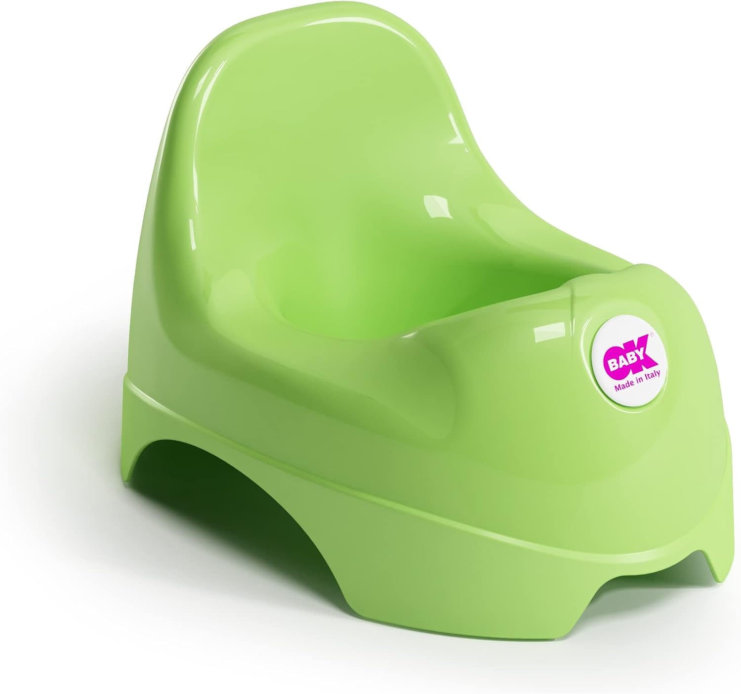 Detalle de OK Baby Relax N37094430X potta i grön plast med ergonomiskt säte och ryggstöd