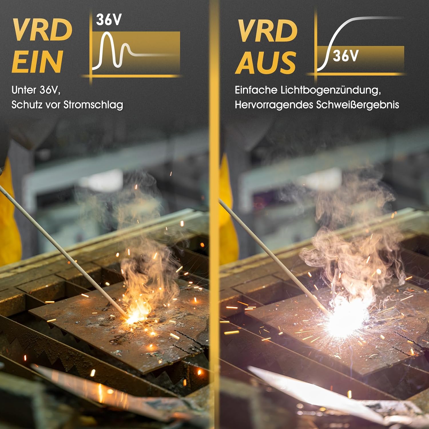 Detalle de TOOLIOM 195A Stabschweißgerät 230V – 2-in-1 Lift-TIG/Schweißgerät mit LCD und IGBT-Inverter