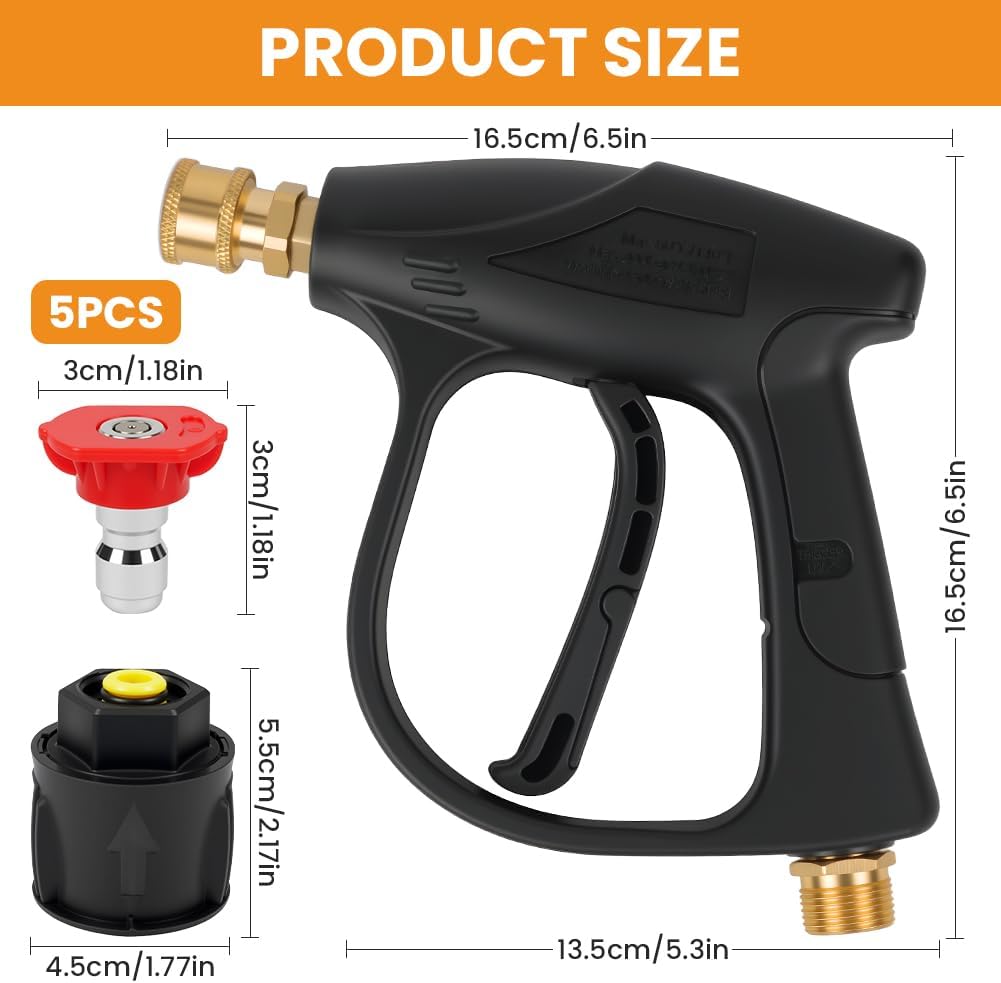 Detalle de Pistola per Idropulitrice vsshe 4350 PSI with 5 ugelli e raccordo M22-14 – affidabile e versatile