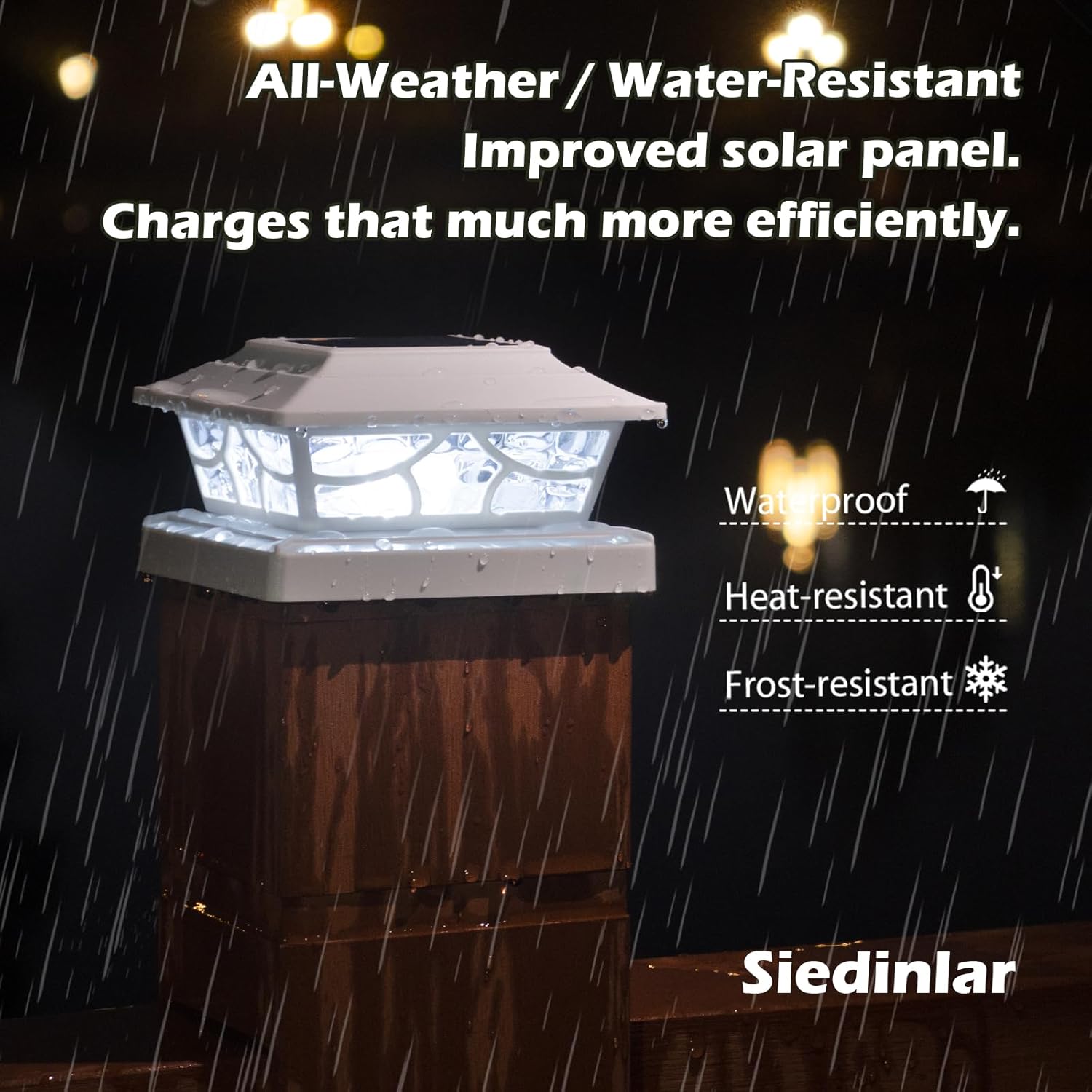 Detalle 2 de Siedinlar Solar Post Cap Lights Outdoor