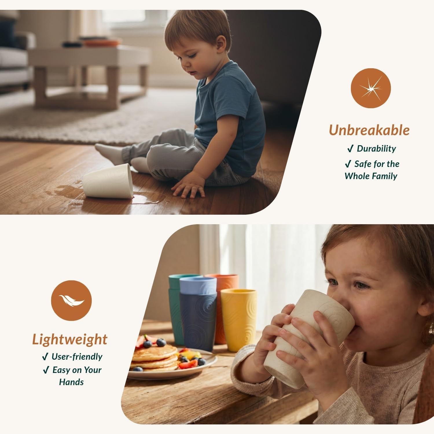 Thumbnail 4 de Homienly Unbreakable Wheat Straw Cups 6-Piece Set