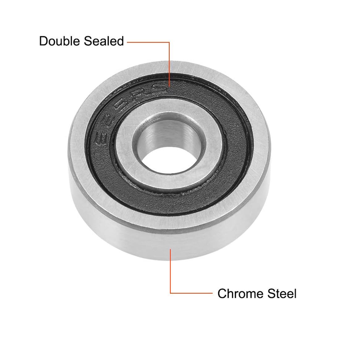 Thumbnail 2 de ROWORKX 625+2RS Deep Groove Ball Bearings (10 Pieces) 5x16x5mm – Double Sealed Chrome Steel for Skateboards and Small Machinery