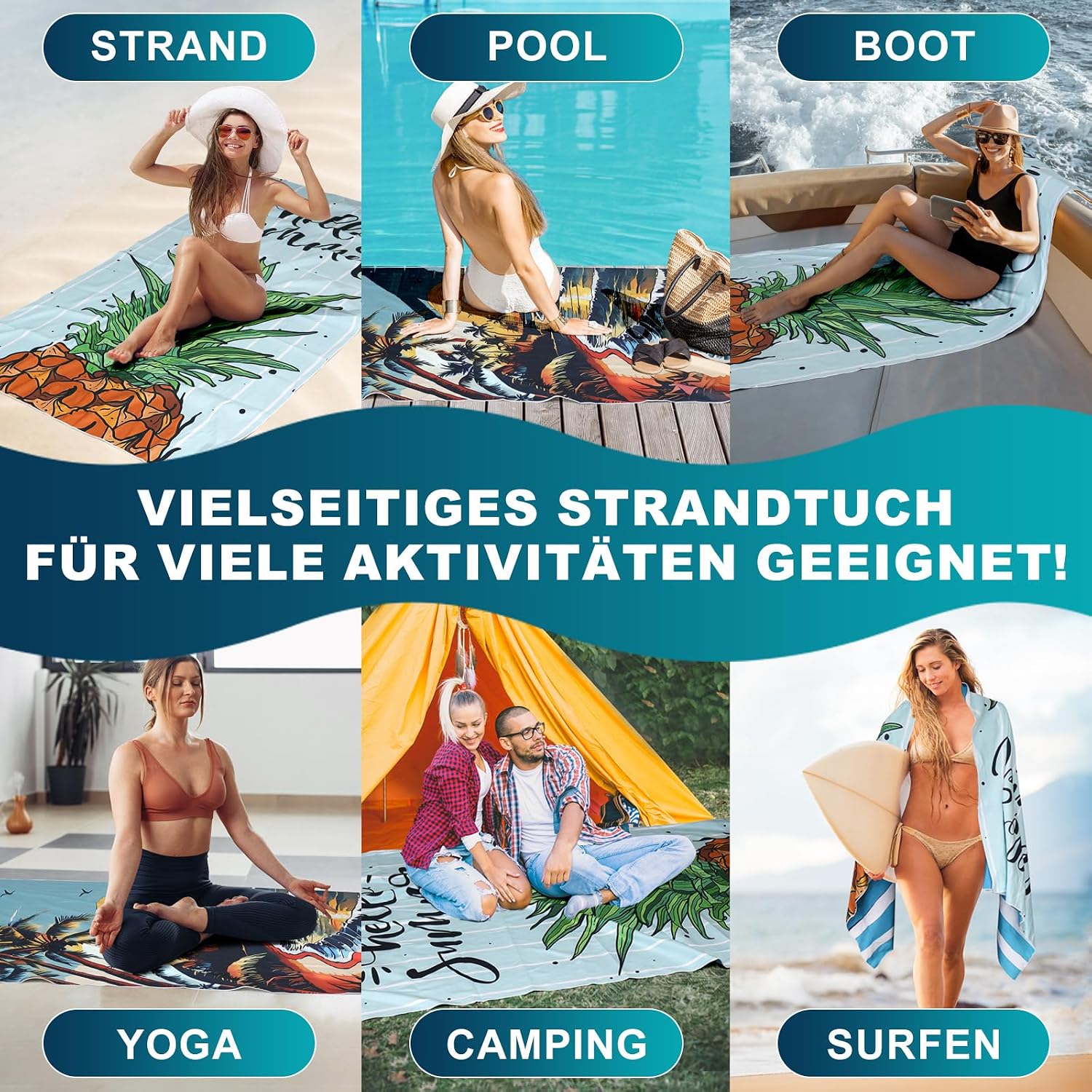 Thumbnail 6 de Lorymachy Mikrofaser Strandtuch 180x100 cm