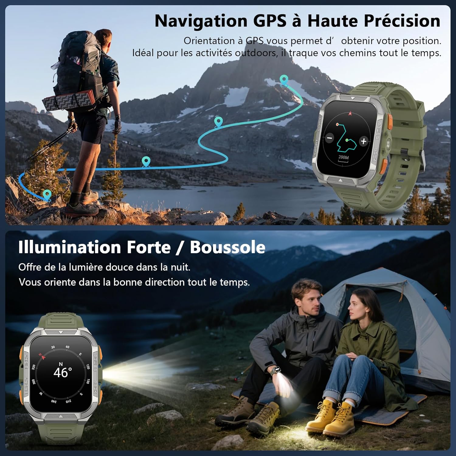 Thumbnail 1 de Blackview Montre Connectée Homme W80Pro avec GPS intégré, 900 mAh et 110+ modes sportifs