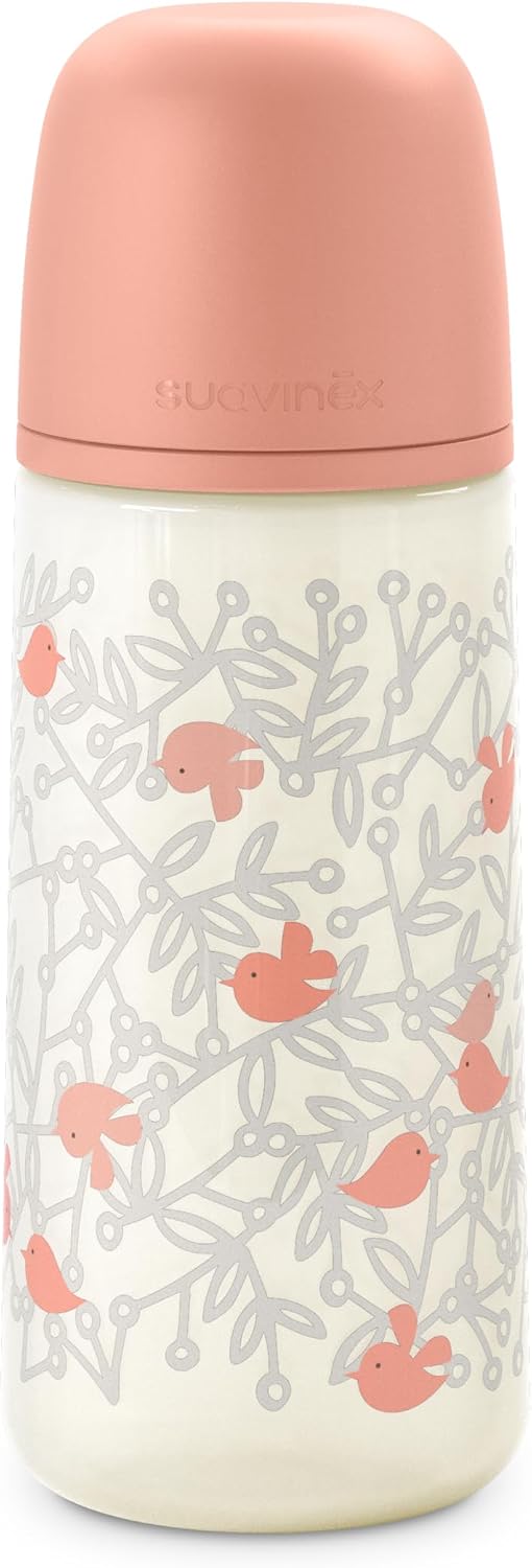 Thumbnail 5 de Suavinex Birdies Biberon 360 ml Flusso L – anticoliche, tettarella SX Pro in silicone per pappe liquide (6+ mesi) – Rosa