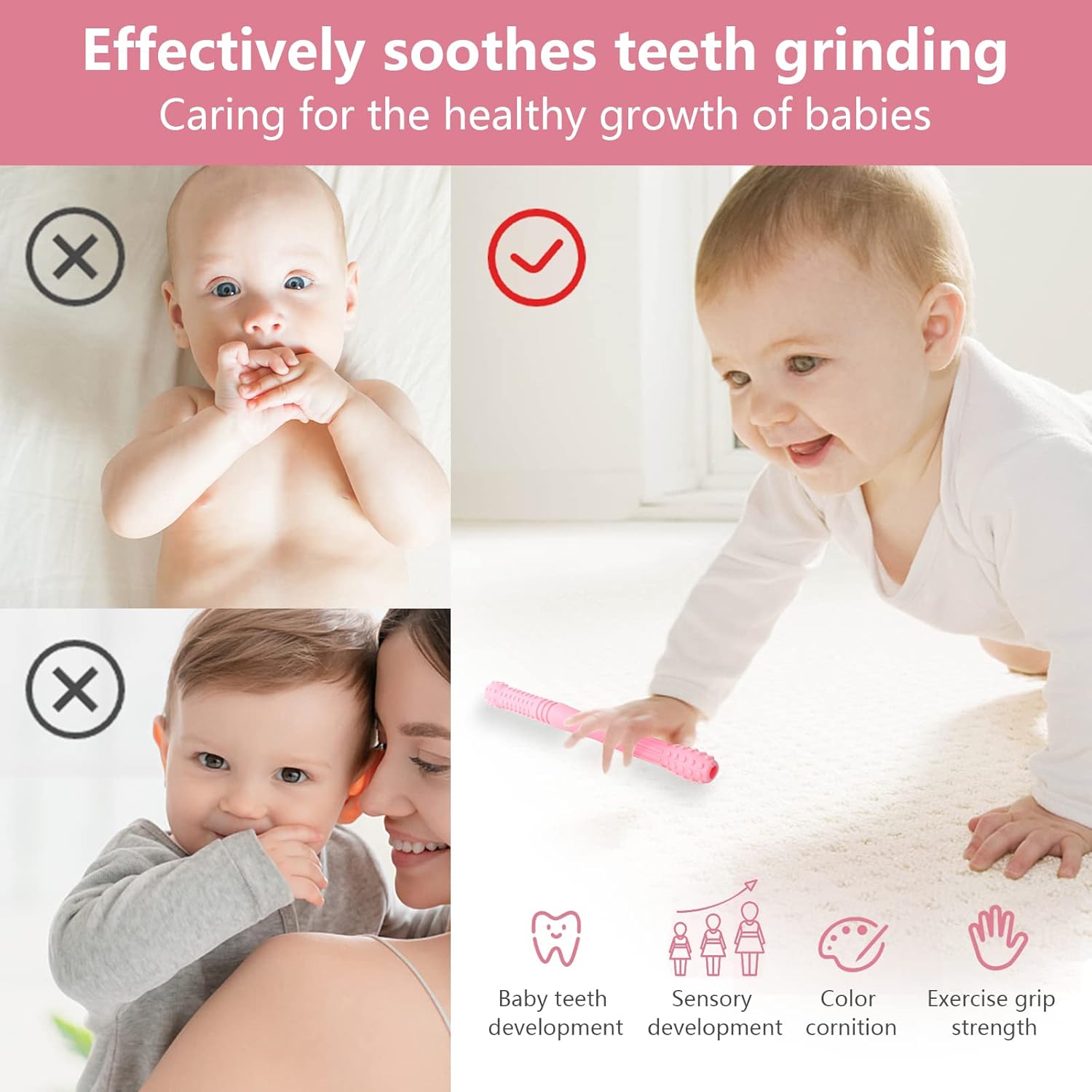 Thumbnail 3 de Vicloon Beißring Baby 12-teiliges Set aus Silikon – Beißröhrchen für 6–12 Monate