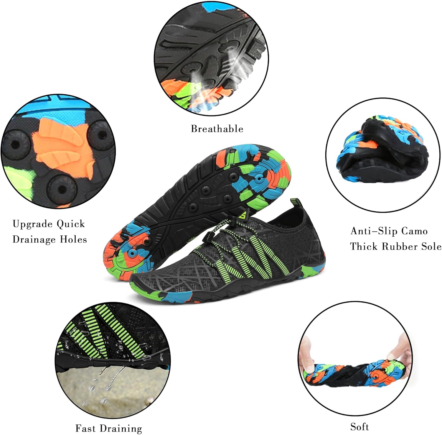 Detalle 2 de SAGUARO Badeschuhe & Aquaschuhe für Damen, Herren und Kinder – Strandschuhe in GR.35–48