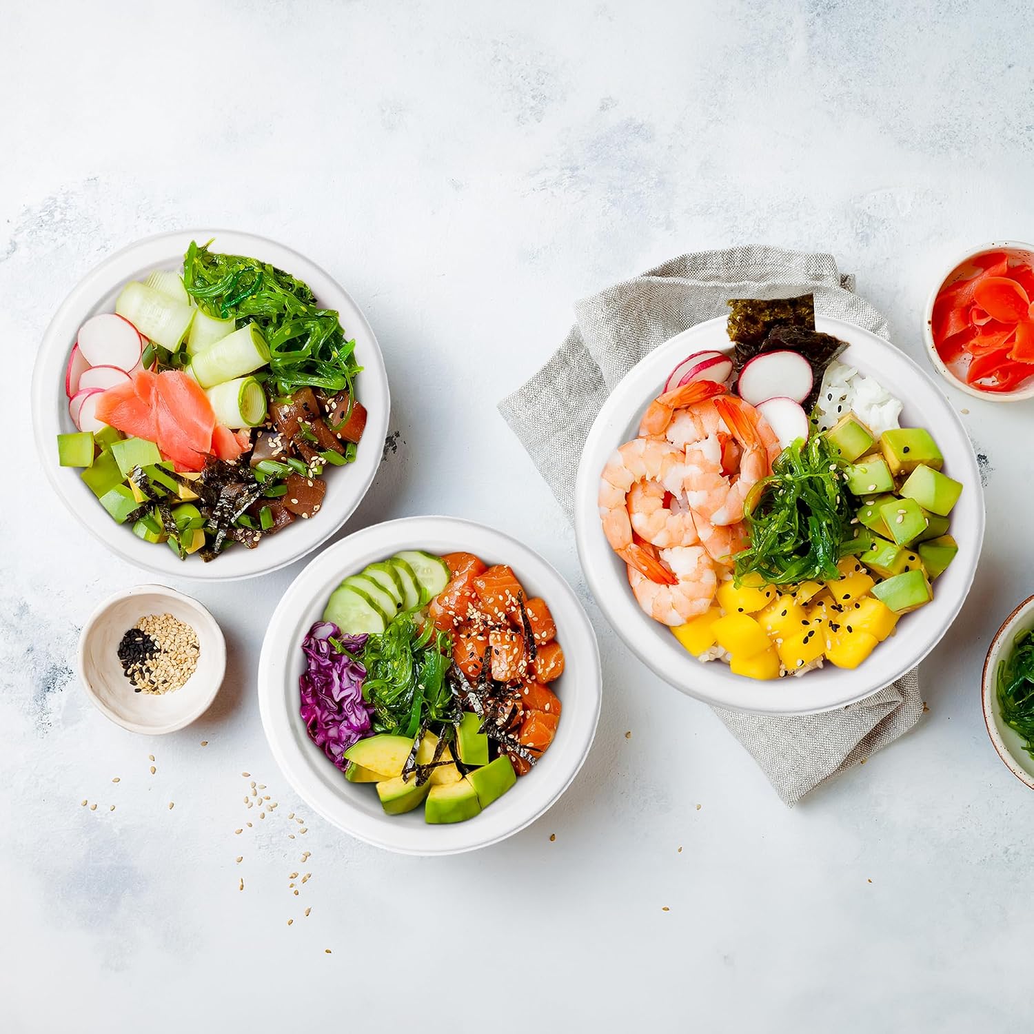 Detalle de Freshware Paper Bowls (32 oz) — 50-Pack Disposable, Compostable Sugarcane Fiber Soup Bowls