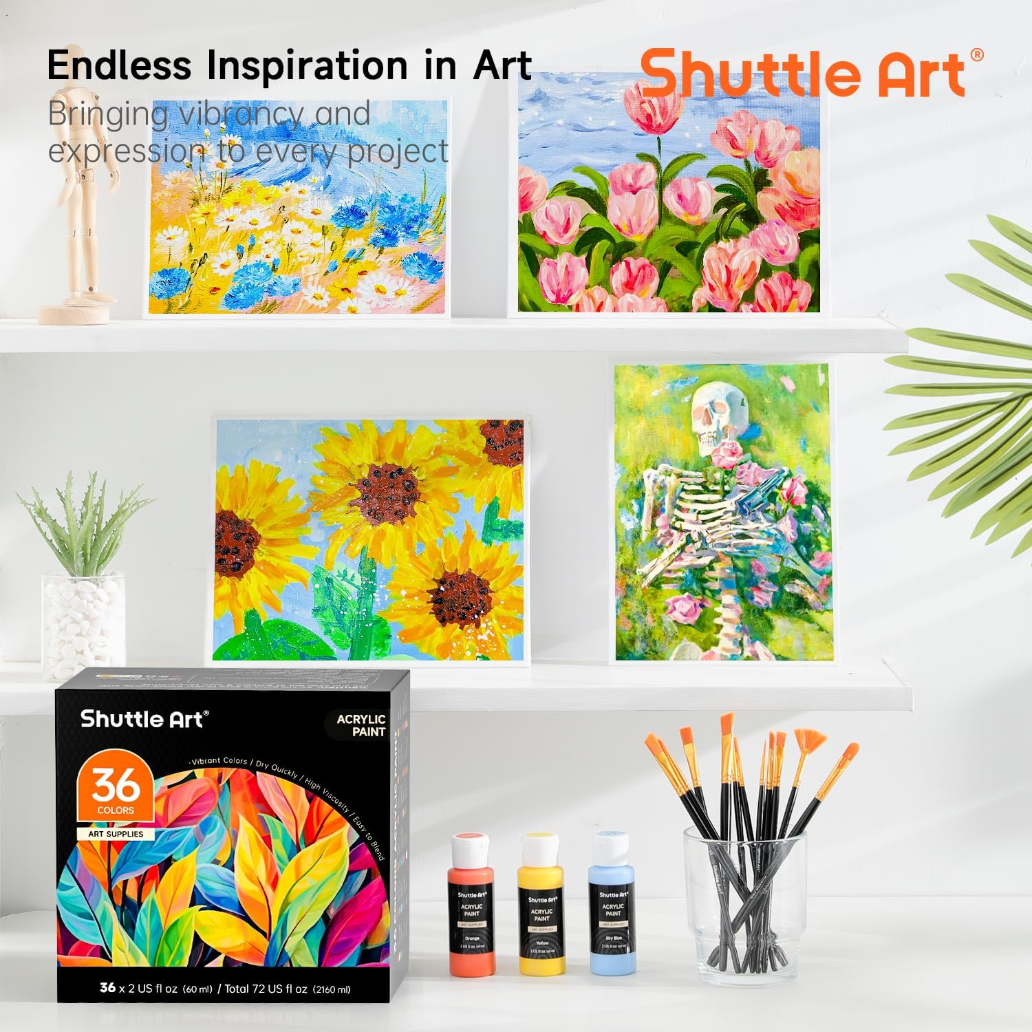 Thumbnail 8 de Shuttle Art 49PCS Acrílicos Ricamente Pigmentados para Artistas 🎨