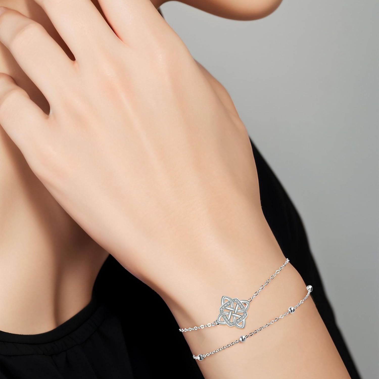 Detalle 2 de Arrebol Armband 925 Sterling Silber Doppelketten