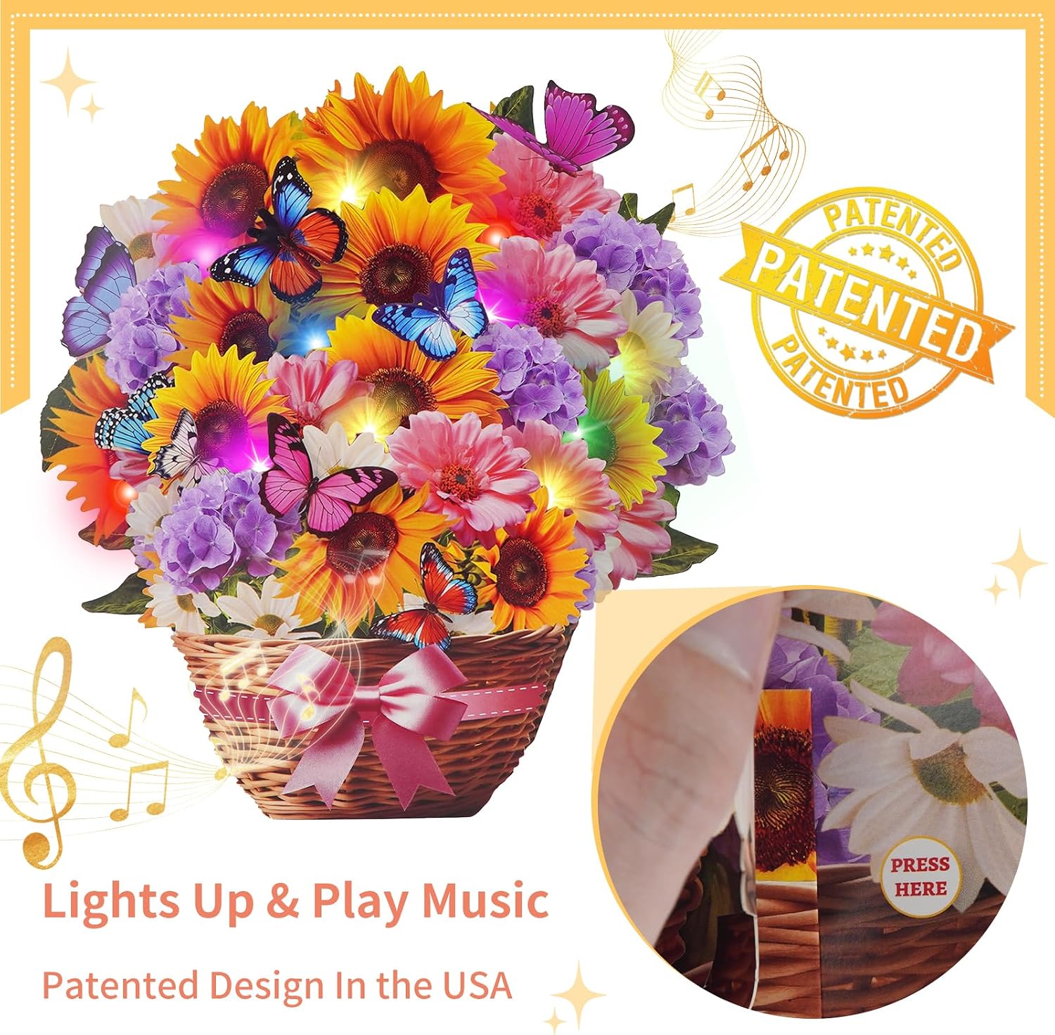 Detalle de WUJUN Birthday Card 10 Inch Musical