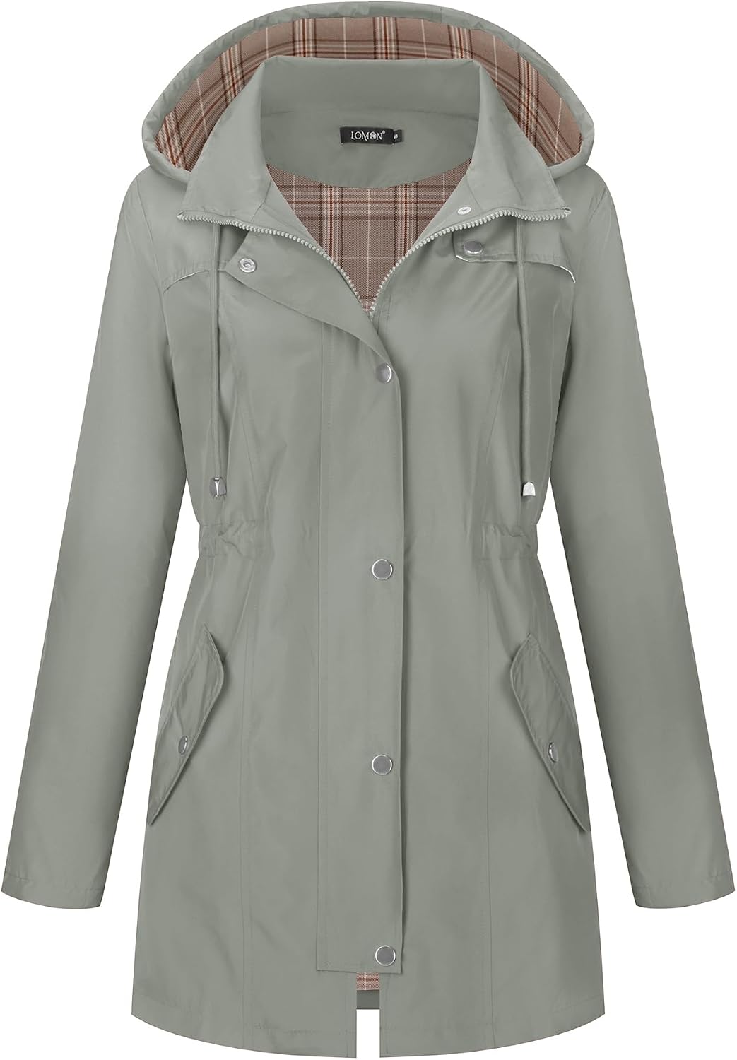 Detalle de Lomon Women’s Waterproof Outdoor Hiking Raincoat (Lined Hooded Rain Jacket)