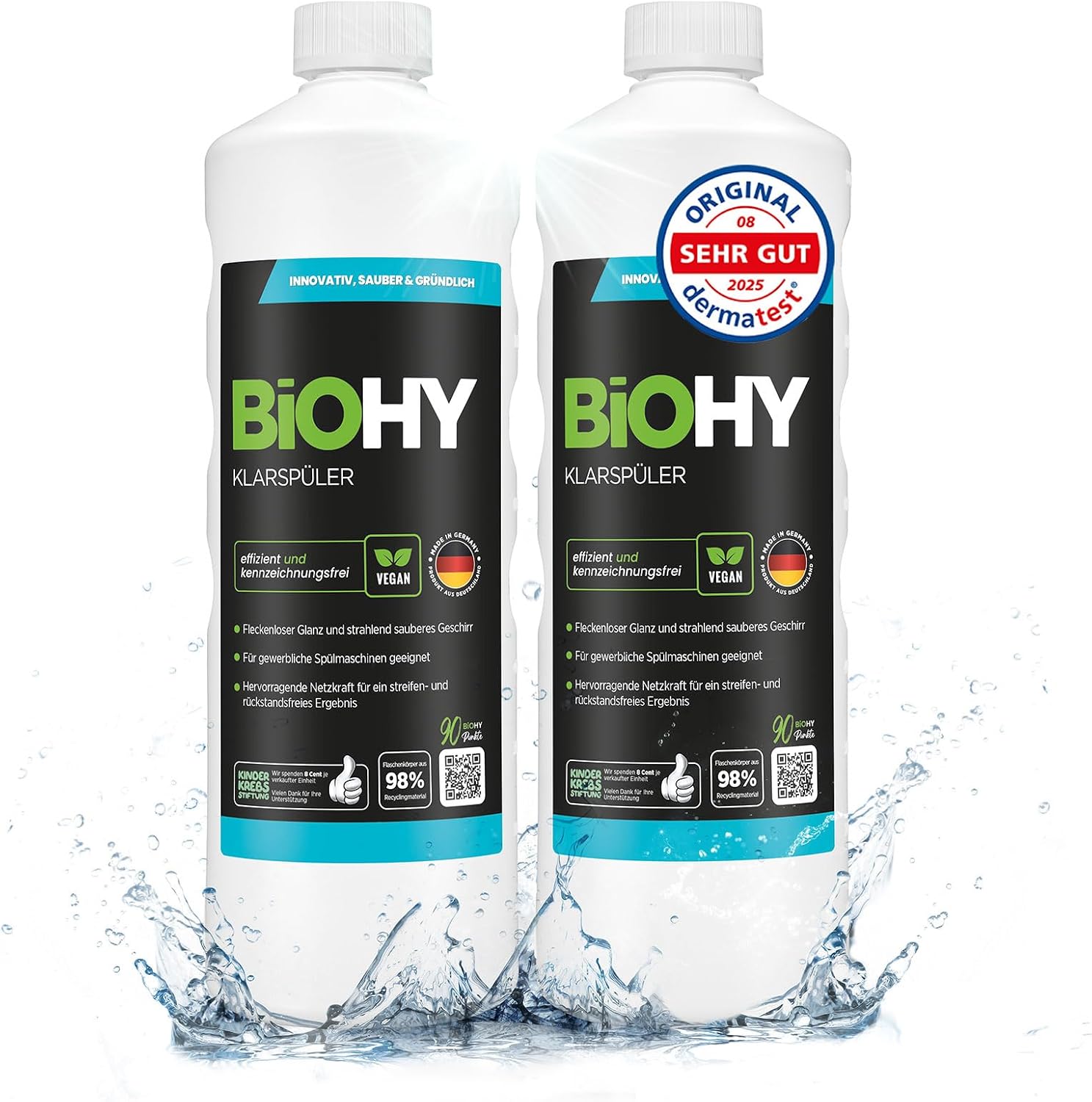 Detalle de BIOHY Naspoelmiddel, 2 x 1 l ecologisch hoogconcentraat voor vaatwassers