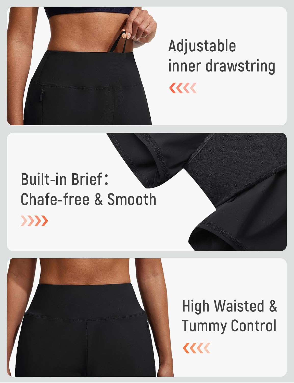 Thumbnail 5 de baleaf Swim Shorts Women 4" High Waisted Quick Dry with Zipper Pockets – Tummy Control for Surfing & Beach