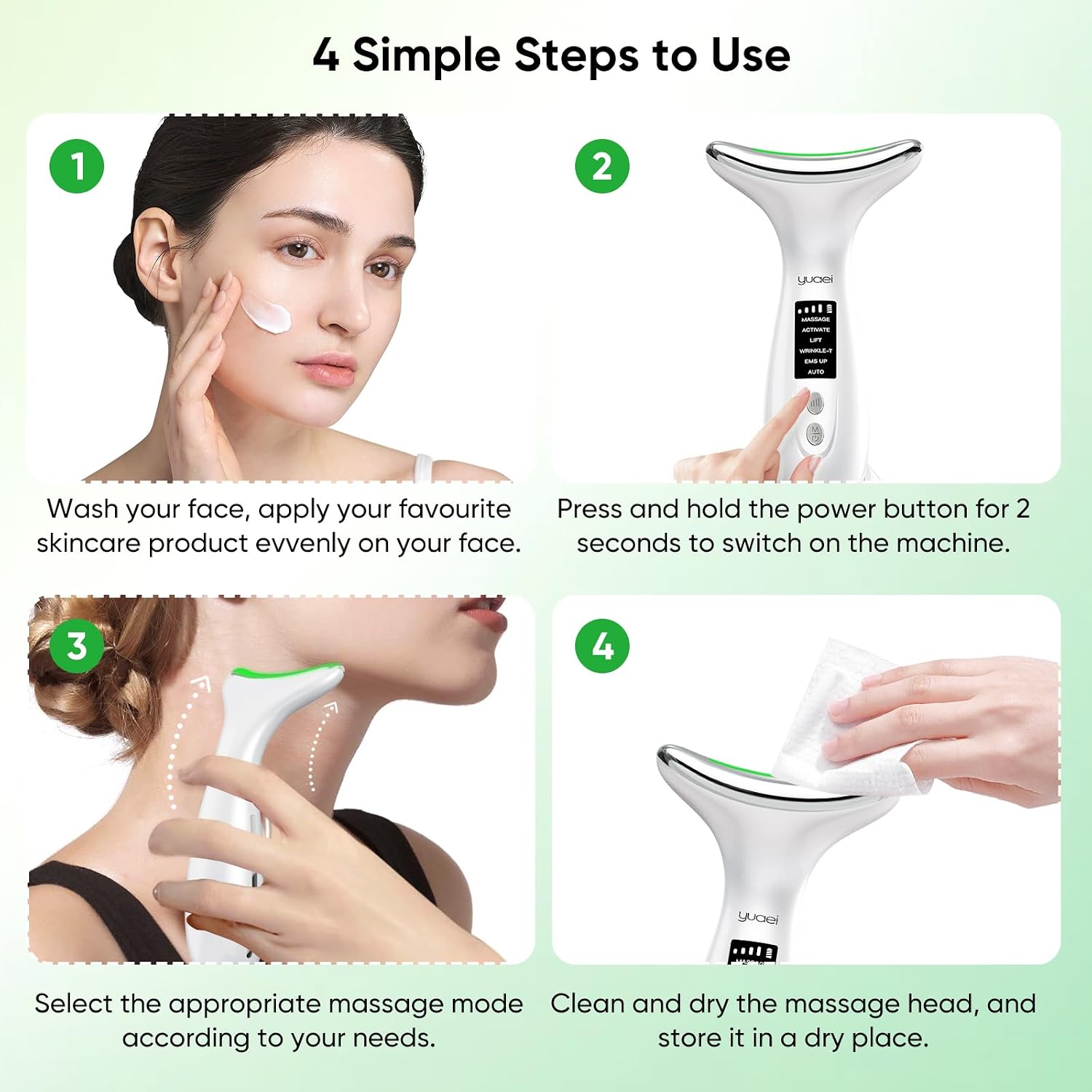 Detalle de Face Massager Facial Device Lift: 6-Mode Skin Tightening with 7-Colour LED and 45°C Heat