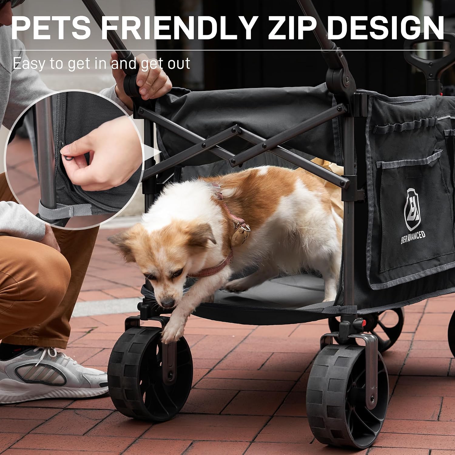 Thumbnail 6 de EVER ADVANCED 225L Festival Trolley on Wheels with Removable Canopy – a robust, high-capacity folding wagon for outdoor use