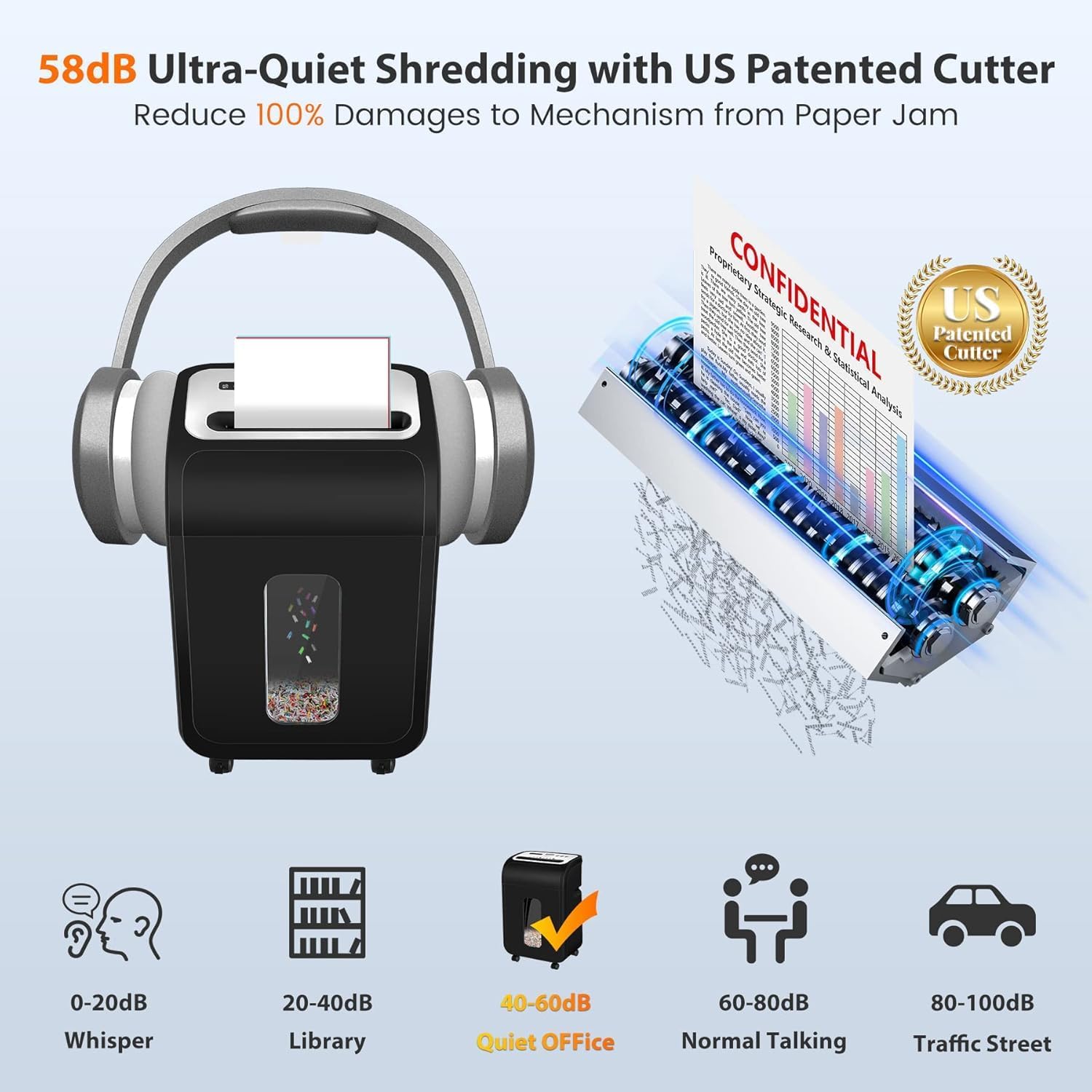 Thumbnail 2 de 60-Minute 15-Sheet Cross-Cut Paper Shredder