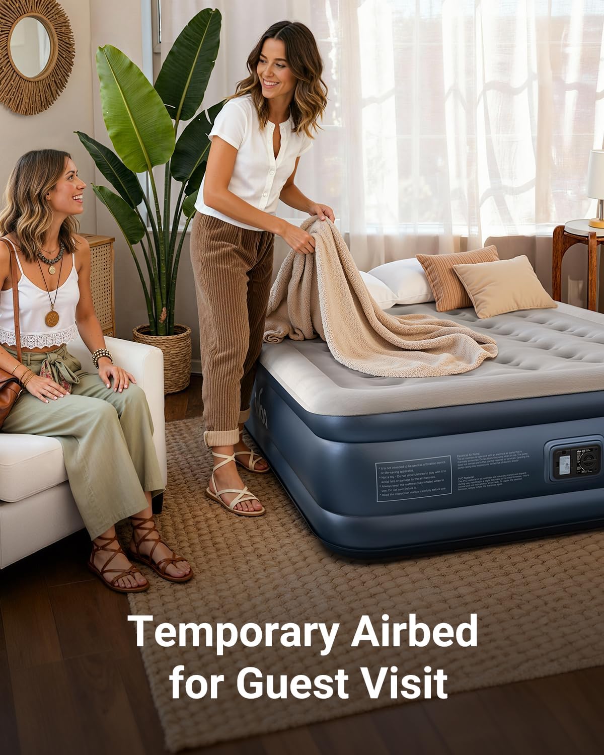 Thumbnail 6 de iDOO King Size Inflatable Air Mattress with Built-In Pump