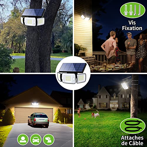 Detalle 2 de intelamp Lampe Solaire Extérieure avec Double Capteur – éclairage jusqu’à 270° et détection sur deux axes