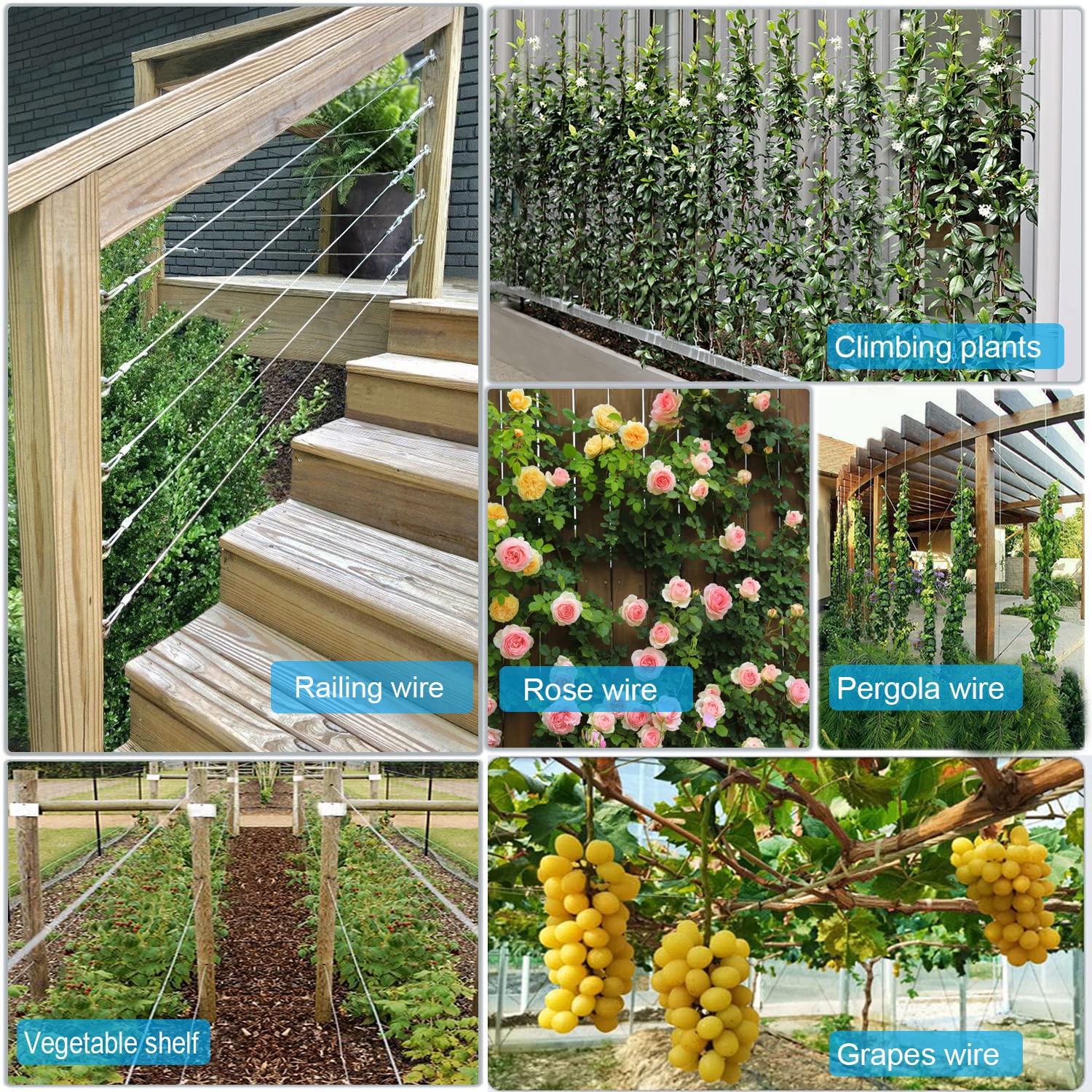 Thumbnail 5 de AMLOOPH 30M Garden Wire for Climbing Plants