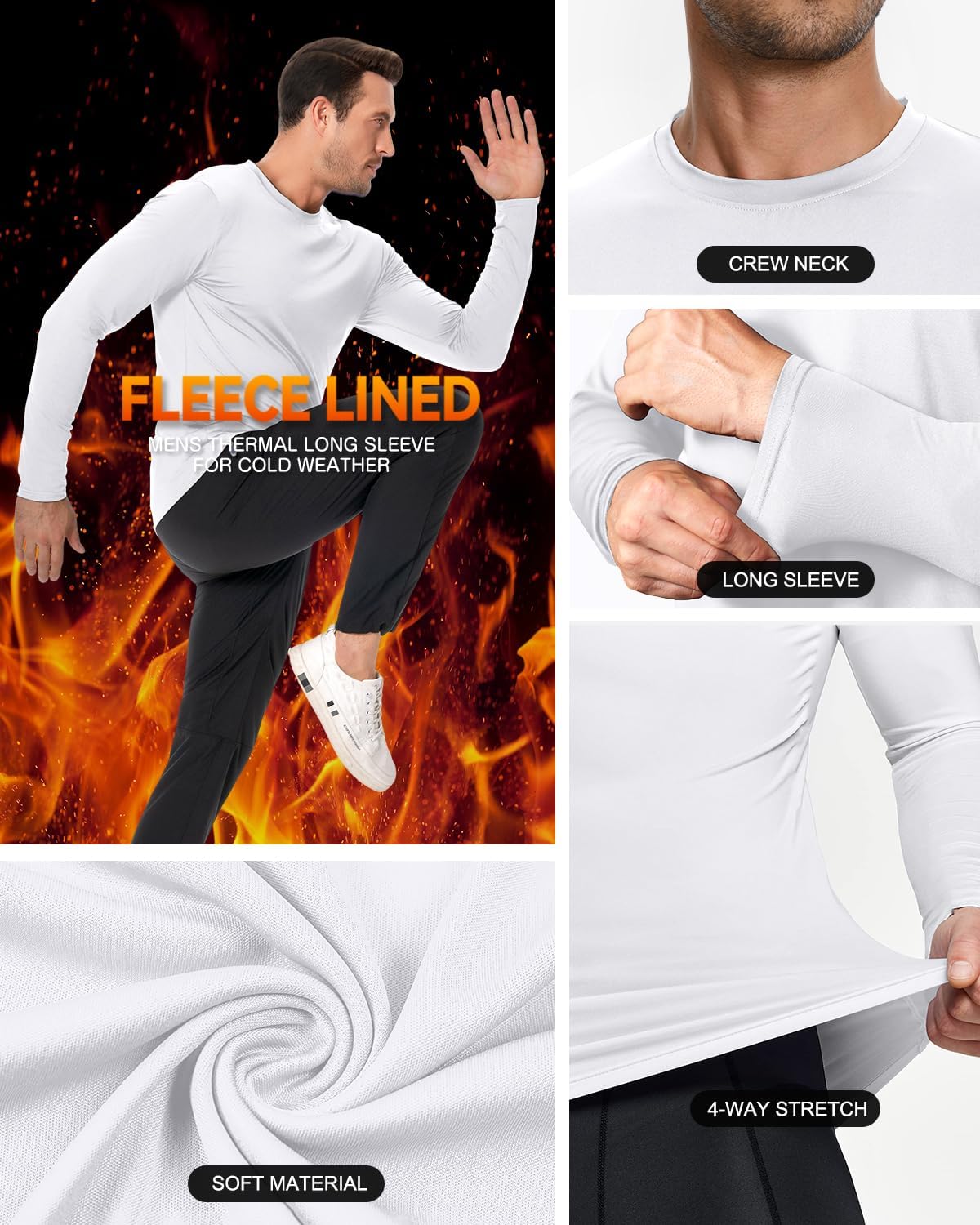 Thumbnail 5 de Boyzn Men's Performance Long Sleeve T-Shirts (1, 3, or 5 Pack) with UPF 50+ and Moisture-Wicking Fabric