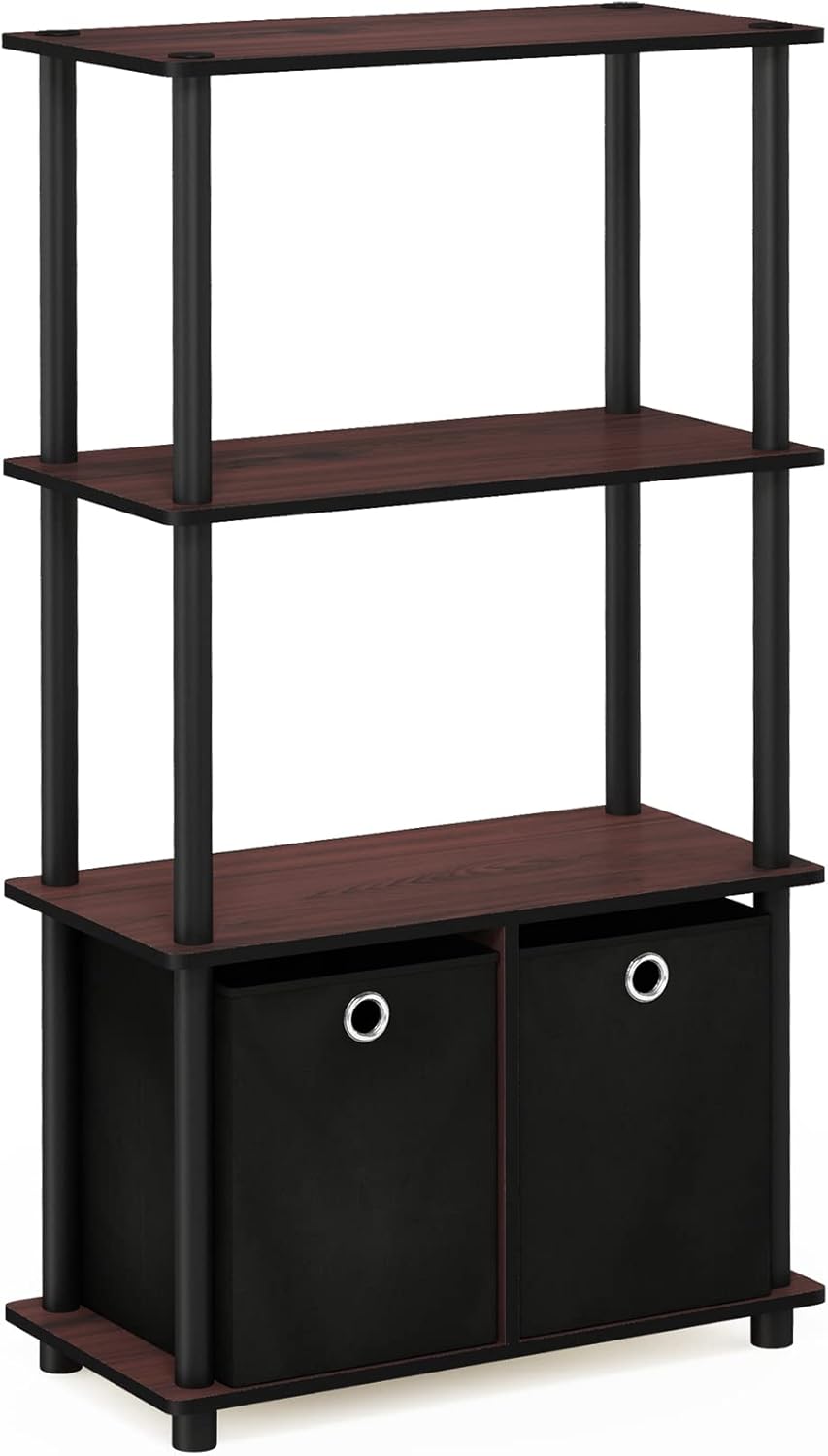 Thumbnail 4 de Furinno GO GREEN 4-Tier Storage Shelf with Bins in Dark Cherry