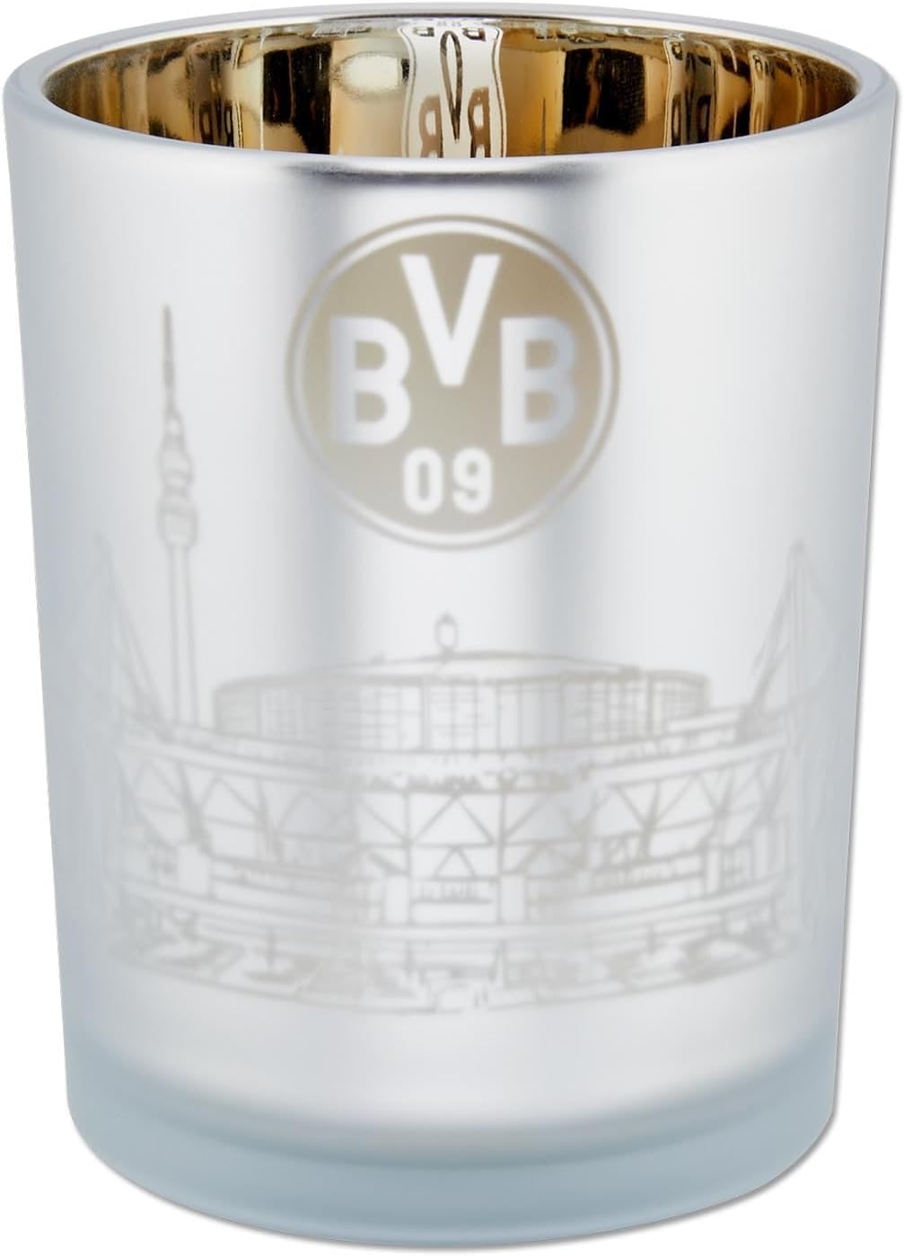 Detalle de Borussia Dortmund 23400100 – szary szklany lampion Skyline Dortmund na podgrzewacz