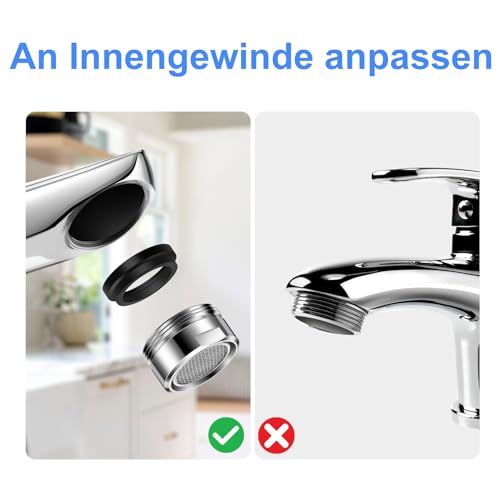 Thumbnail 5 de COOLUCK Wasserhahn Sieb mit Filter, 10 Stück Strahlregler M24 – verlässliche Durchflussregelung und Filtration