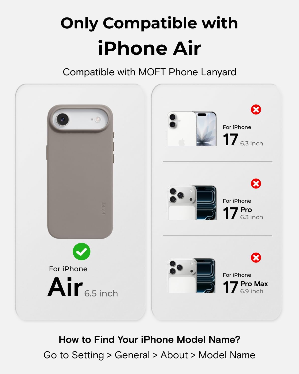 Thumbnail 1 de MOFT for iPhone Air Case – MOVAS Snap Case, MagSafe Compatible, Soft-Touch Vegan Leather, Taupe