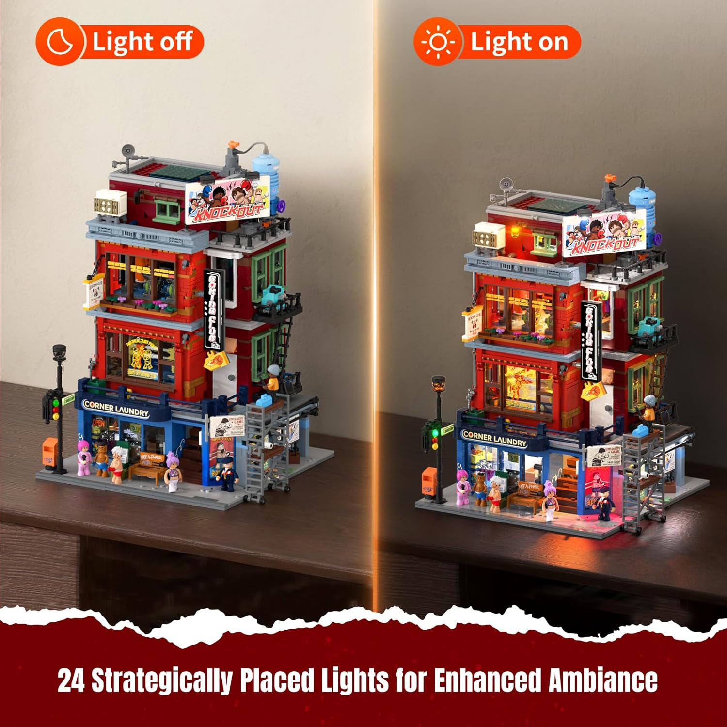Detalle 2 de Lumibricks Street Fusion Boxing Club Lighting Building Bricks Set
