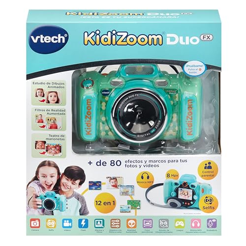 Detalle de VTech Kidizoom Duo FX Aquamarina: cámara infantil 4–12 años con filtros y estudio de cómic
