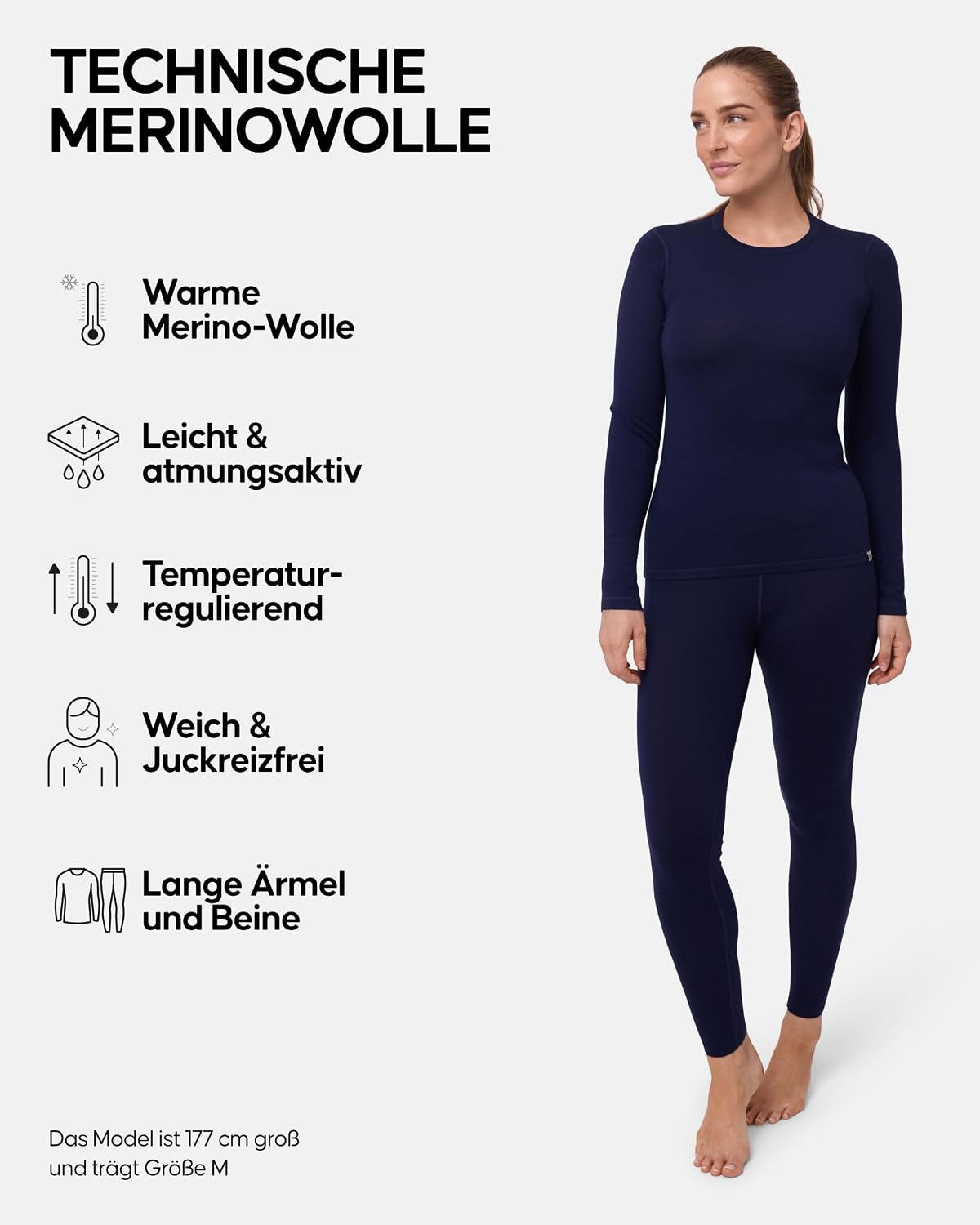Detalle 2 de DANISH ENDURANCE Merino Thermounterwäsche 180 g/m²