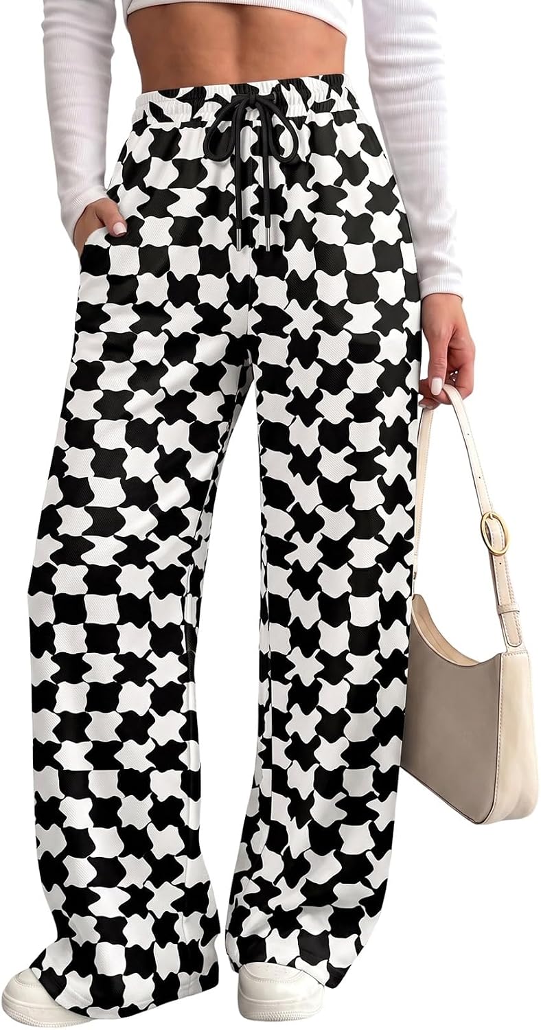 Detalle de Dokotoo Women's Wide-Leg Sweatpants, Polyester Blend