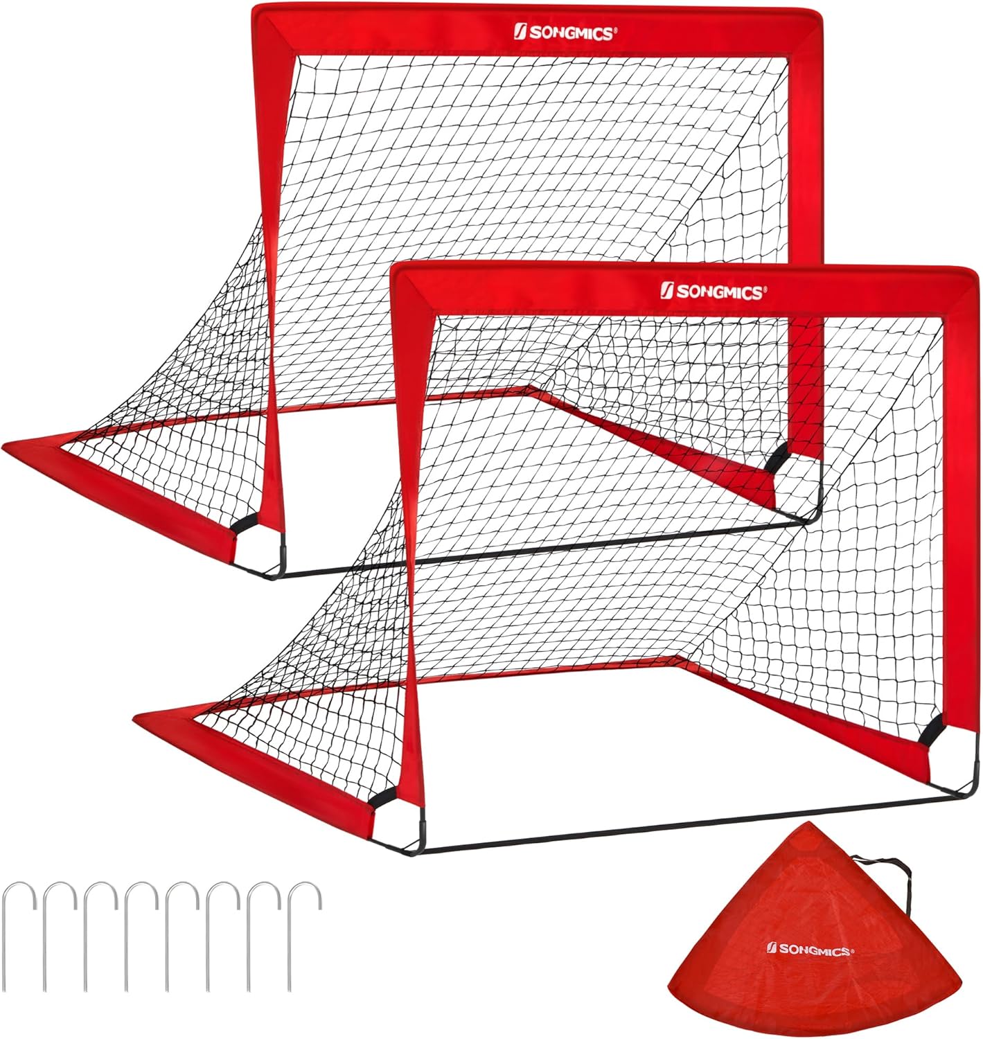Lot de 2 cages de football pliables SONGMICS pour enfants : montage rapide pour parc et plage