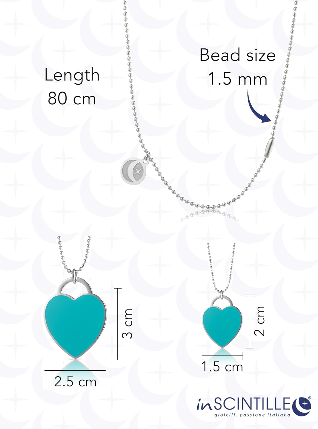 Detalle 2 de inSCINTILLE Collier Femme en Acier Inoxydable avec Pendentif Cœur – Kit Cadeau