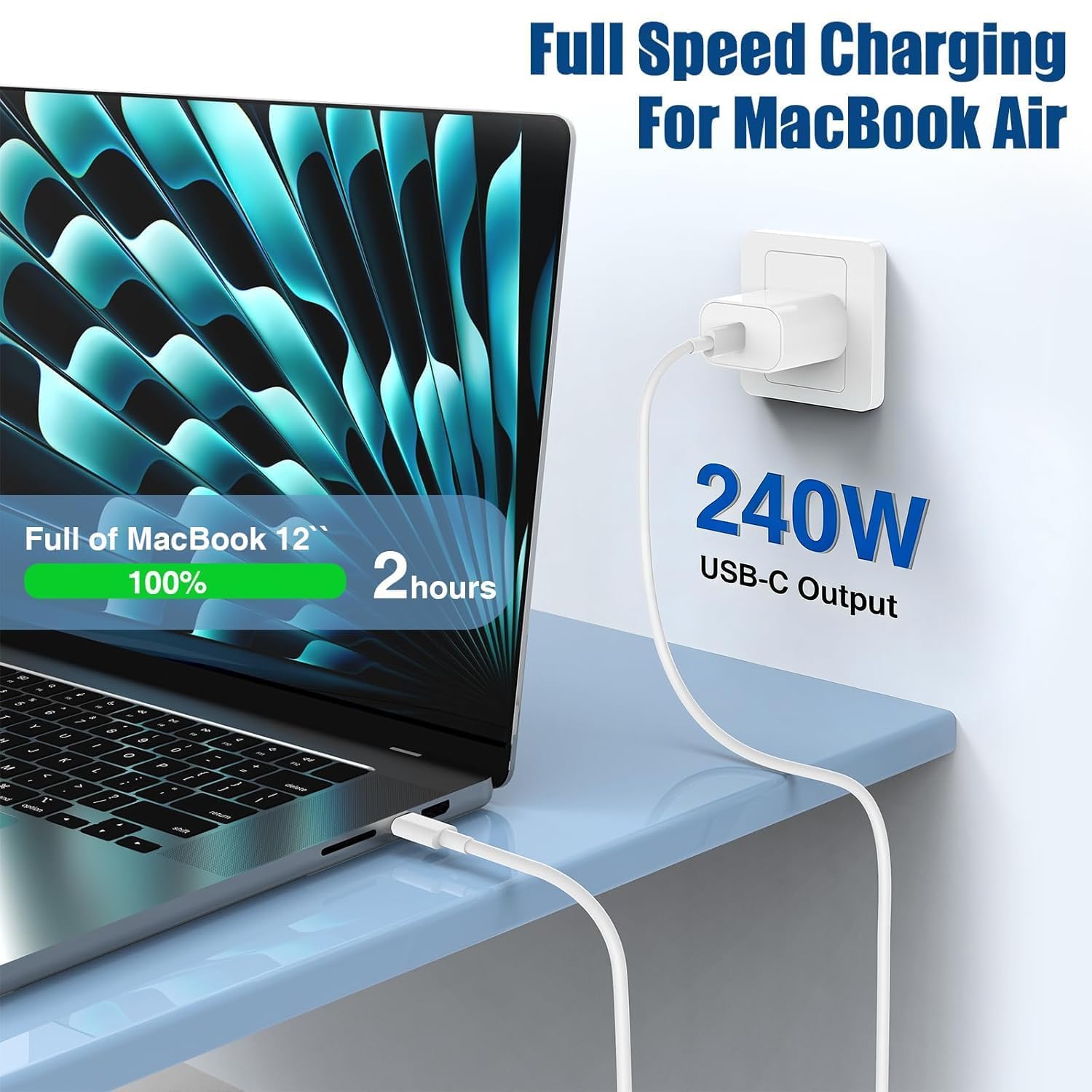 Thumbnail 2 de 240W USB-C to USB-C Charger Cable, 3m (2-Pack): Long, Fast & Durable