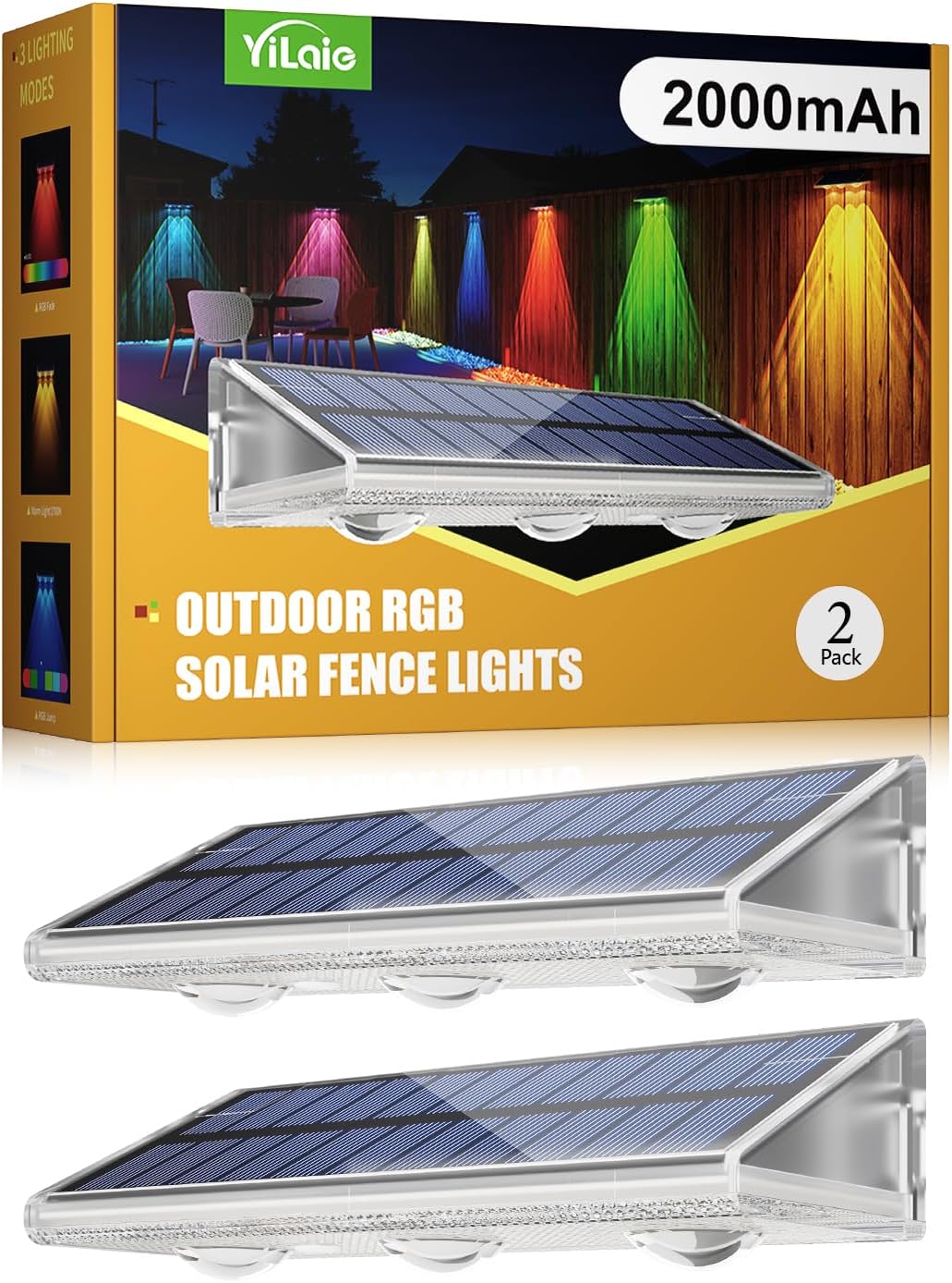 Thumbnail 6 de YiLaie Solar Fence Lights Outdoor (8 Pack) – IP67, 3 Lighting Modes, 3000K/4500K/6500K