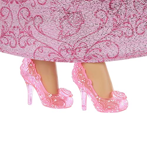 Detalle de Mattel Disney Princess Aurora: bambola snodata con capa, coroncina e accessori scintillanti (HLW09)