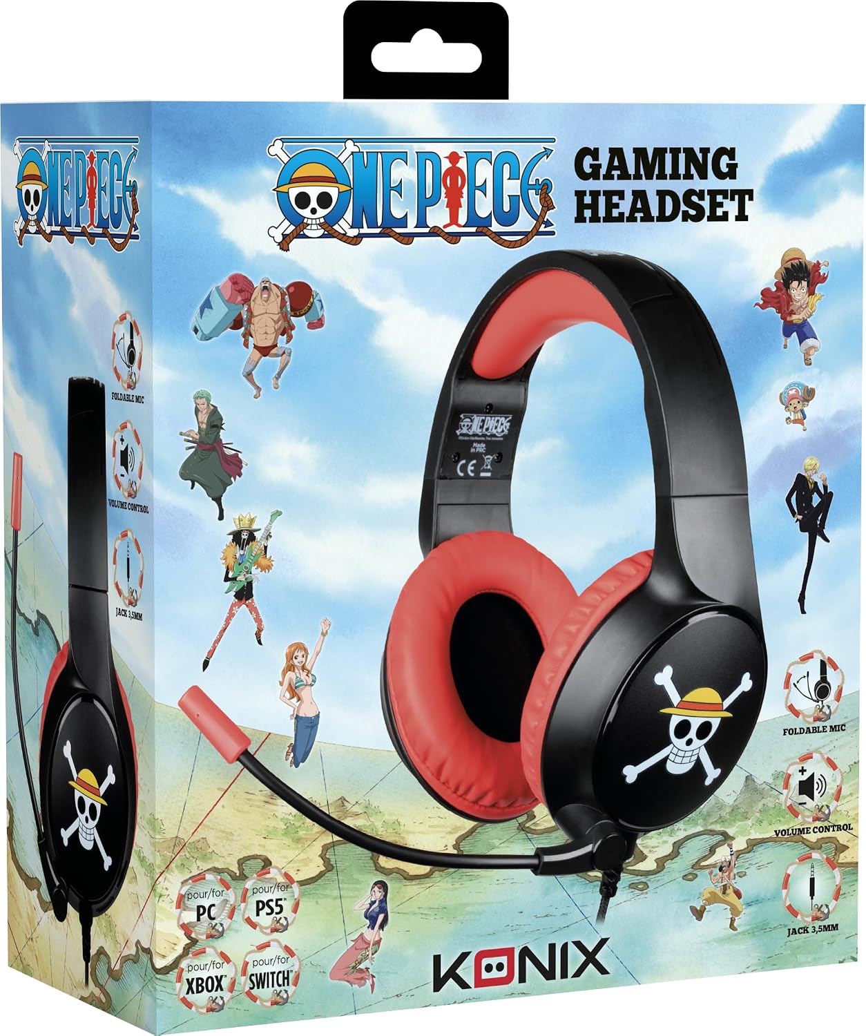 Thumbnail 6 de Konix Cuffie da gioco cablate One Piece modello Luffy – comfort over-ear e jack 3,5 mm, 1,5 m di cavo