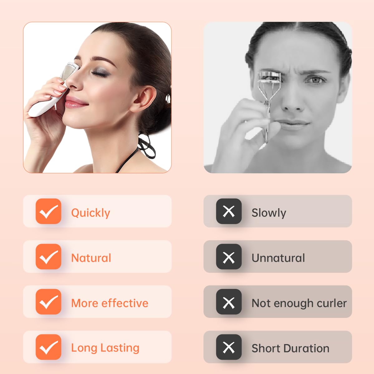 Detalle de TOUCHBeauty Beheizte Wimpernzange AG-2003BWA – kabellos, temperaturgesteuert mit farbwechselndem Silikonpad