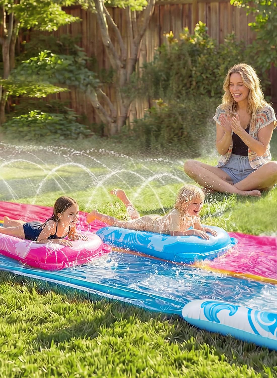 Thumbnail 6 de JOYIN 32.5ft Water Slide with 2 Inflatable Boards – Double Lawn Backyard Waterslide